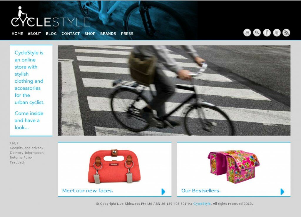 CycleStyle home page screenshot