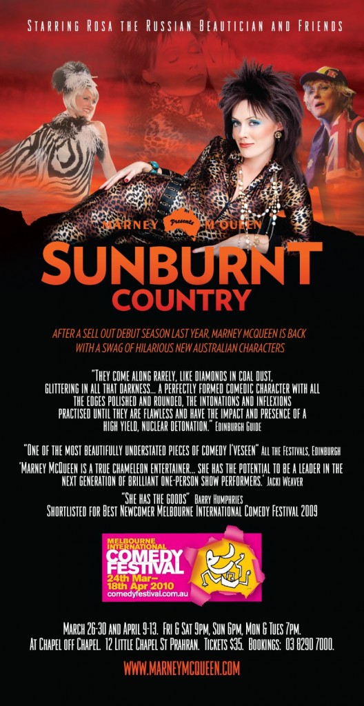 SUNBURNT COUNTRY by Marney McQueen Melbourne International Comedy Festival Melbourne Hot or Not review